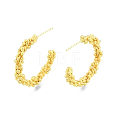 Brass Twist Rope Stud Earrings EJEW-G322-08MG-1