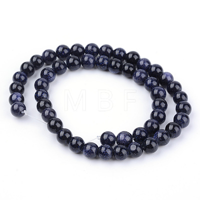 Synthetic Blue Goldstone Beads Strands X-G-Q462-10mm-28-1