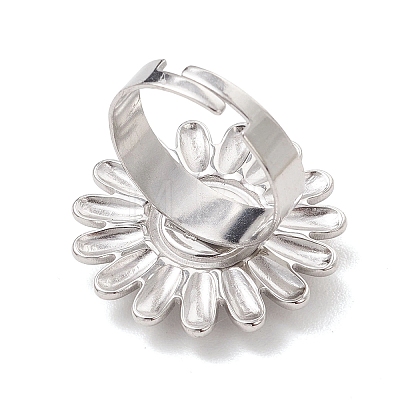Adjustable 304 Stainless Steel Cuff Open Rings RJEW-JR01019-02-1