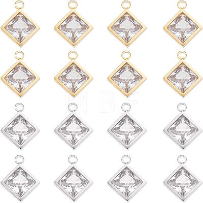 16Pcs 2 Colors 304 Stainless Steel Charms STAS-UN0035-45-1