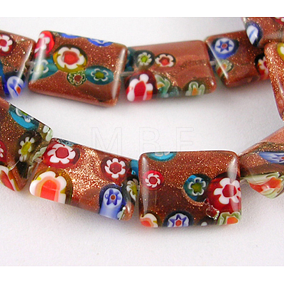 Handmade Millefiori Glass Beads Strands X-MGS013-1