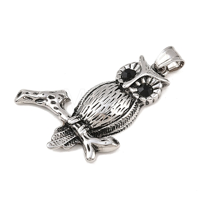 304 Stainless Steel Rhinestone Pendants STAS-K316-06C-AS-1