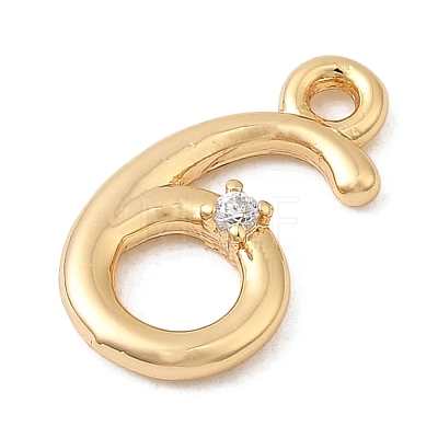 Brass Micro Pave Cubic Zirconia Charms KK-P340-24G-06-1