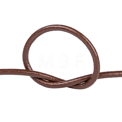 3mm Saddle Brown Color Cowhide Leather Beading Cords X-WL-A002-12-1