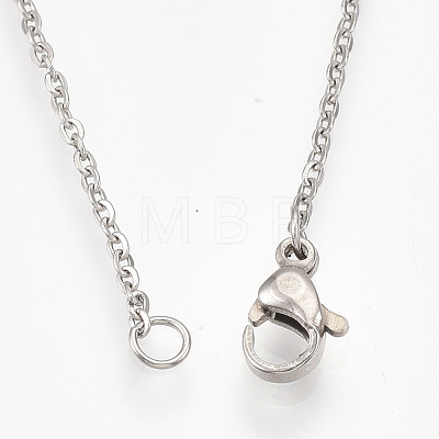 201 Stainless Steel Pendant Necklaces NJEW-T009-JN075-1-45-1