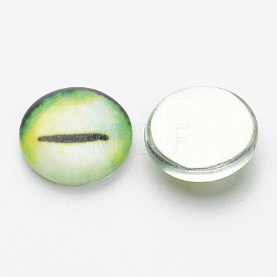 Half Round/Dome Dragon Eye Printed Glass Cabochons LS-GGLA-A002-12mm-AB08-1