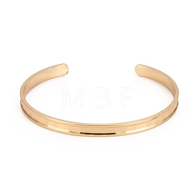 Long-Lasting Plated Brass Cuff Bangles BJEW-E370-04G-1