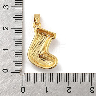 Christmas Brass Micro Pave Cubic Zirconia Pendant KK-H468-02C-03G-1