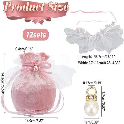  12Pcs Velvet Jewelry Drawstring Gift Bags TP-NB0001-30C-1