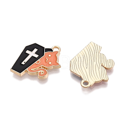 Halloween Theme Rack Plating Alloy Enamel Pendants ENAM-N056-356B-1