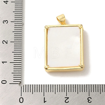 Brass Pave Natural Shell Pendants KK-Z042-27G-02-1