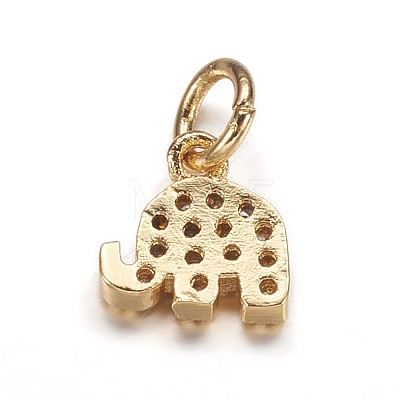 Brass Micro Pave Cubic Zirconia Pendants ZIRC-K070-42G-1