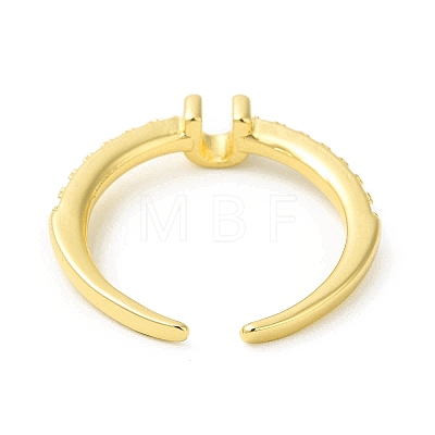 Clear Cubic Zirconia Initial Letter Open Cuff Ring RJEW-H120-09G-U-1