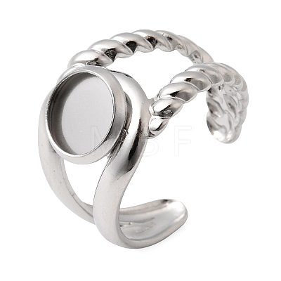 304 Stainless Steel Cuff Ring Components STAS-P454-01A-P-1