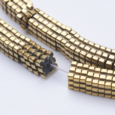 Electroplate Non-magnetic Synthetic Hematite Beads Strands G-J381-4X1mm-A03-1