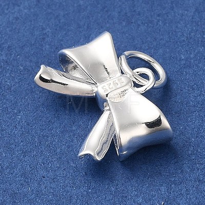 925 Sterling Silver Bowknot Charms STER-K180-01S-1