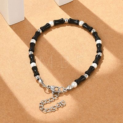 304 Stainless Steel Beaded Bracelets for Women BJEW-M056-08P-05-1