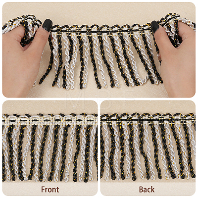 Two Tone Polyester Twisted Rope Tassel Fringe Trimming DIY-WH0304-703C-1