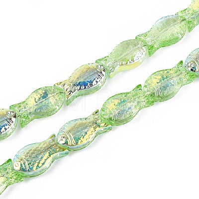 Transparency Electroplate Glass Beads Strands GLAA-T023-40A-11-1