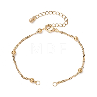 304 Stainless Steel Singapore Chain Bracelets Making AJEW-JB01307-01-1