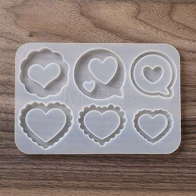 Heart Shape Quicksand DIY Silicone Mold DIY-K073-10B-1