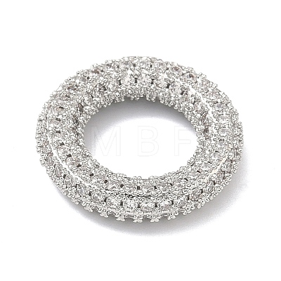 Brass Micro Pave Clear Cubic Zirconia Linking Rings KK-H539-11P-1