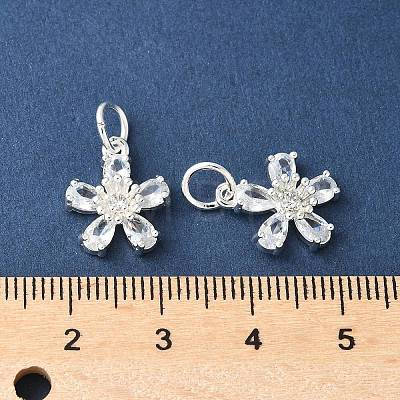 Brass Micro Pave Cubic Zirconia Pendants KK-U067-03S-04-1