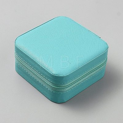 Square Imitation Leather with Velvet Jewelry Storage Zipper Cases for Bracelets CON-WH0095-187B-1