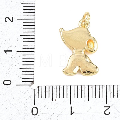 Natural Shell Dog Pendants KK-H273-03G-1