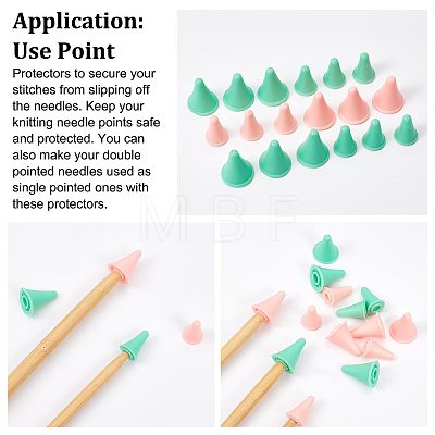 Gorgecraft 60Pcs 4 Style Rubber Knitting Needle Point Protectors DIY-GF0006-62-1