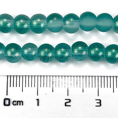 Frosted Transparent Glass Bead Strands GLAA-P065-6mm-08-1