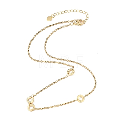 304 Stainless Steel Love Disc Link Chain Necklaces NJEW-JN05660-1