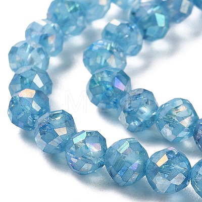 Transparent Electroplate Glass Beads Strands EGLA-F160-02C-1