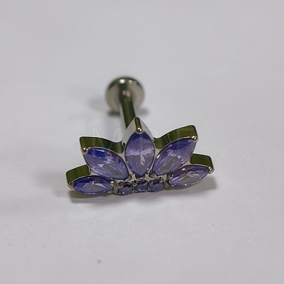 Flower Titanium Alloy Pave Cubic Zirconia Internally Threaded Labrets FS-WG35145-07-1