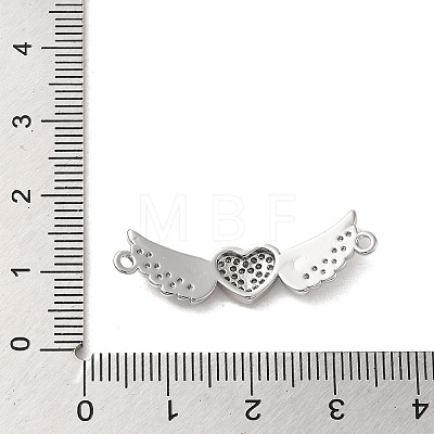 Brass Micro Pave Clear Cubic Zirconia Connector Charms KK-M275-19P-1