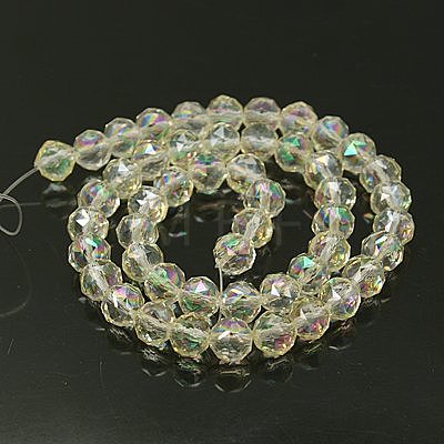 Electroplate Glass Beads Strands EGLA-J015-8mm-04-1