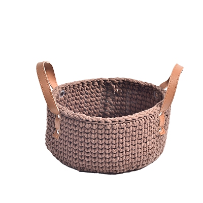 Handmade Woven Cotton Rope Storage Basket PW-WG49891-08-1