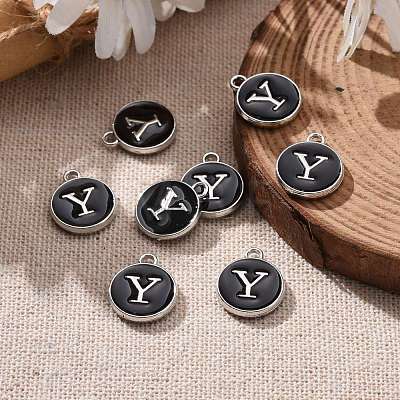 Platinum Plated Alloy Charms X-ENAM-S118-02Y-P-1