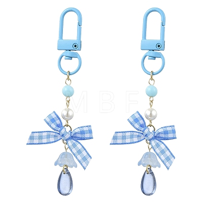 2Pcs Bowknot Plastic Pendant Decorations HJEW-YW00272-03-1