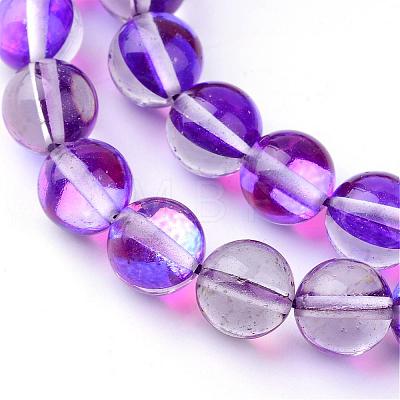 Synthetic Moonstone Beads Strands G-R375-6mm-B-1