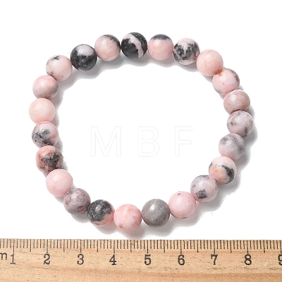 Natural Zebra Jasper Bead Stretch Bracelets BJEW-K212-B-035-1