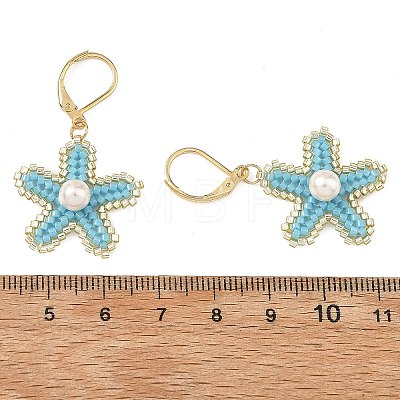 Brass Seed Glass Beads Leverback Earrings EJEW-MZ00759-02-1