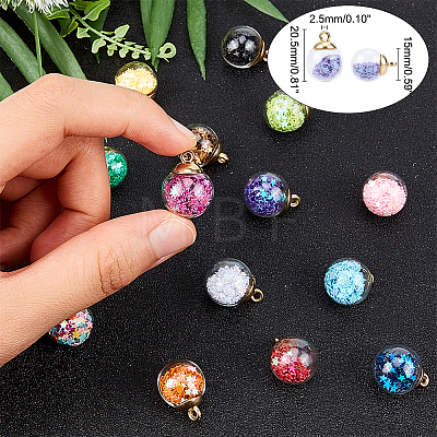 Glass Ball Pendants GLAA-PH0007-58-1