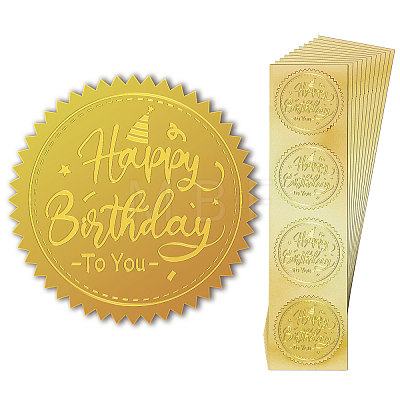 Self Adhesive Gold Foil Embossed Stickers DIY-WH0211-375-1