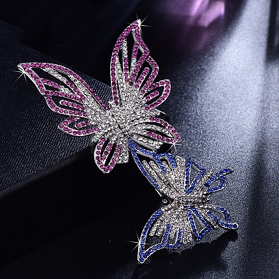 Butterfly Alloy Brooches for Women PW-WG31DC0-02-1