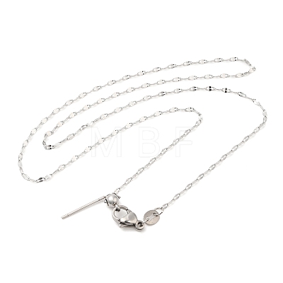 304 Stainless Steel Dapped Chain Necklace for Women NJEW-G104-02P-1