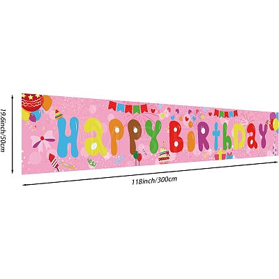 Polyester Hanging Banners Children Birthday AJEW-WH0190-002-1
