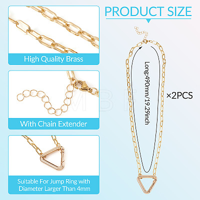 2Pcs Brass Necklaces NJEW-TAC0045-1
