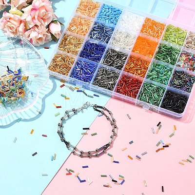 DIY Glass Bugle Beads Bracelets Jewelry Making Kits DIY-YW0010-65-1