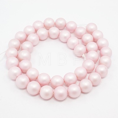 Round Shell Pearl Frosted Beads Strands BSHE-I002-8mm-12-1